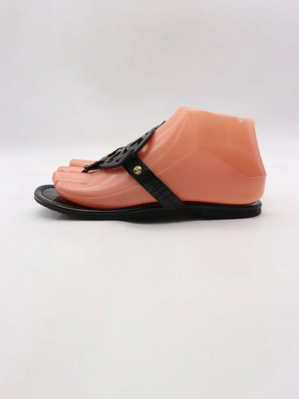 Tory Burch Miller Sandals Women's Size 6 M Patent Leather Black Casual Shoes